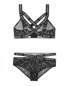 Vibes Karma's A Bitch Bralette &amp; Cutout Panty Black M/L