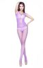 Blancho SE-146-PURPLE Lady Lace Open Crotch Body Stocking - Purple - Medium