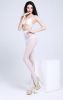 Blancho SE-2069-WHITE Sexy Stripe Open Crotch Stockings - White - Medium