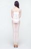 Blancho SE-146-WHITE Lady Lace Open Crotch Body Stocking - White - Medium