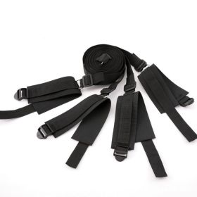 1 Set Of BDSMS Bed Restraints Kit; Wrist Leg Restraint System Hand & Ankle Cuff Bed Restraints Sex Bondage Position Support Sling Sex Play (Items: A, Color: black)