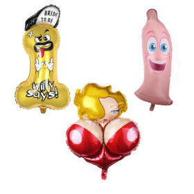 1pc, Big Willy Penis Funny Sex Products Balloon, Bachelorette Party Inflatable Penis Ballons, Hen Night Adult Party Decoration Supplies, Room Dec (Color: 27.56inch Set)
