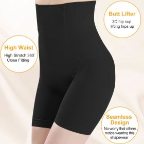 High Waist Shapewear Seamless Tummy Control Panties Butt Lifter Thigh Slimmer Body Trainer Shaper Compression Lingerie Panties for Women (Color: black, size: S)
