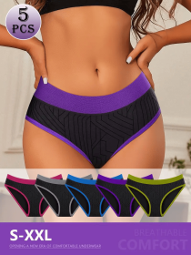 5 Colors Pack Women's Panties Bikini Sexy Underwear Nylon Seamless Knickers Women's Breathable Panties (Color: 5 pcs multi color, size: M)