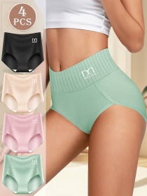 Hot Selling Women's Panties Set Full Briefs 4 Colors Cotton Women Breathable Knickers for 4 Pack (Color: 4 pcs multi color, size: XL)