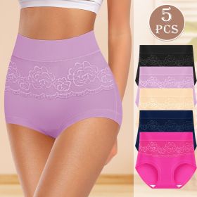Women's Panti Knickers Full Briefs Set High Rise Slimming Tight Womens Panties Knickers for 5 Pack (Color: 5 pcs multi color, size: XL)